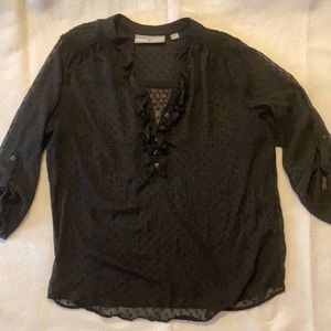 Avenue Studio Black Sheer Dot Blouse